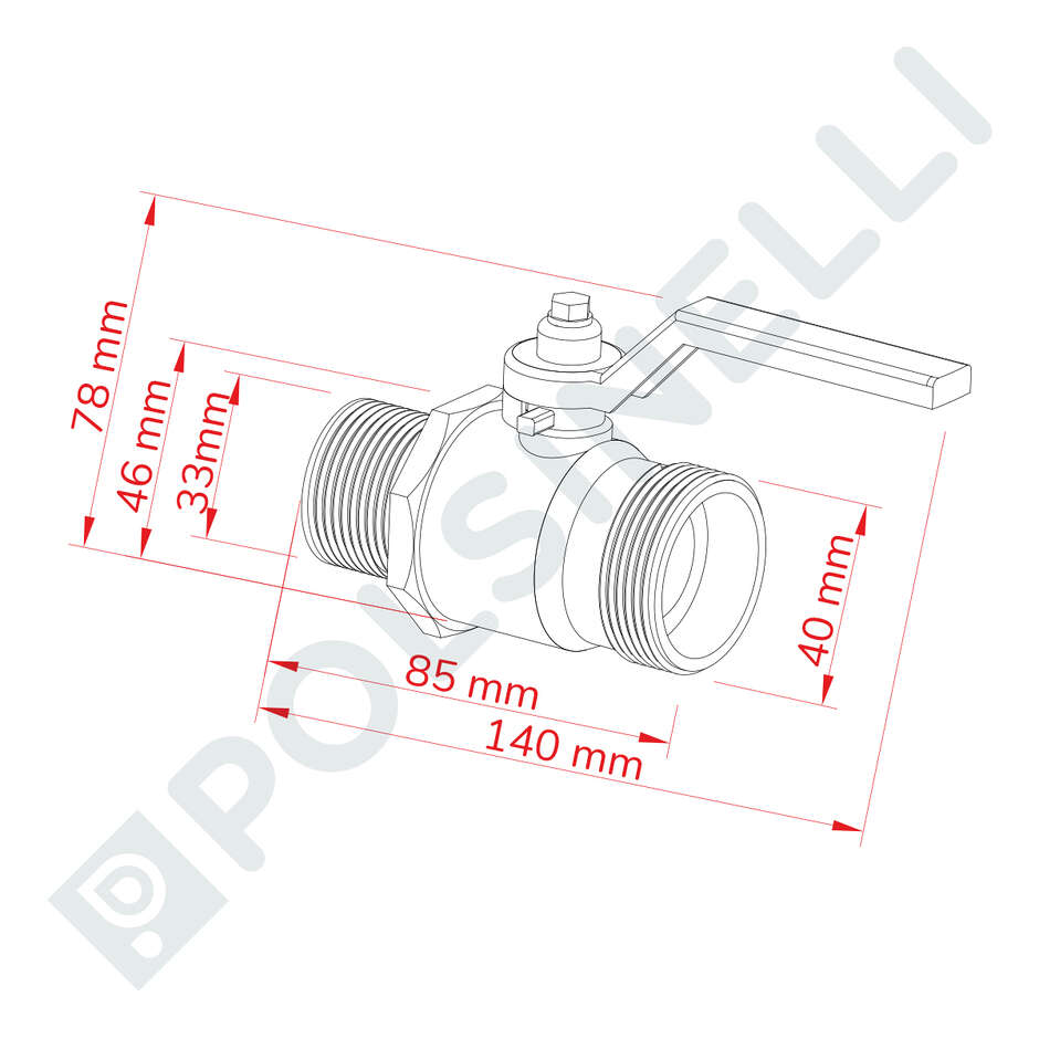 1" ENO 30 chrome-plated brass valve