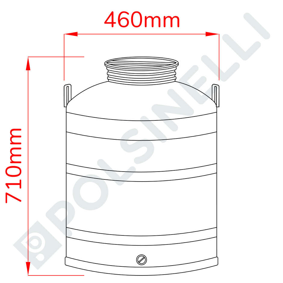 100 L stainless steel drum smooth bottom
