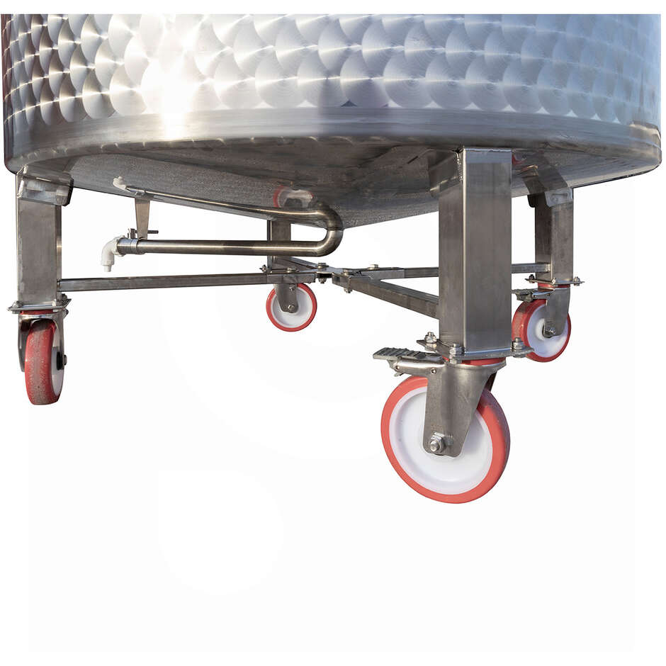 1000 L stainless steel tank with wheels