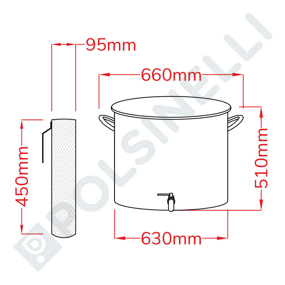 150 L Edelstahl Bottich