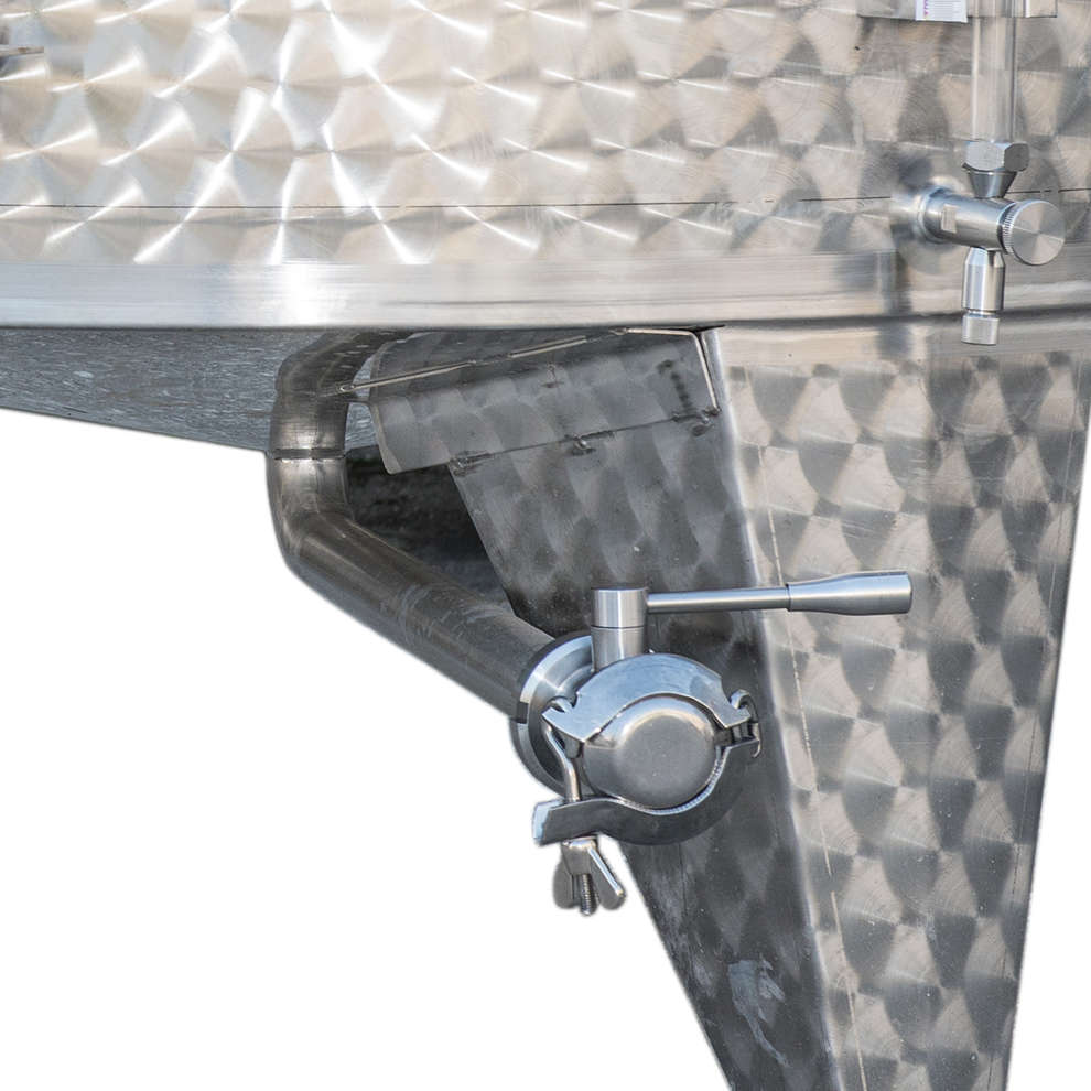 1500 L Stainless Steel Cone Bottom Tank with Air Floating lid and ∅300 Manhole