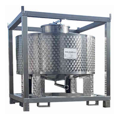 1500 L Stainless Steel Conical 10° Palletizable and Stackable Tank