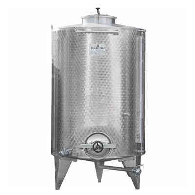 1500 L Stainless Steel Storage Tank with Conical Bottom and Ø300 Manhole