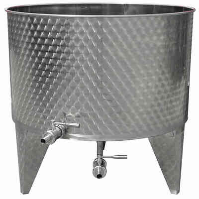 200 L Edelstahl Bottich mit 10° konischem Boden