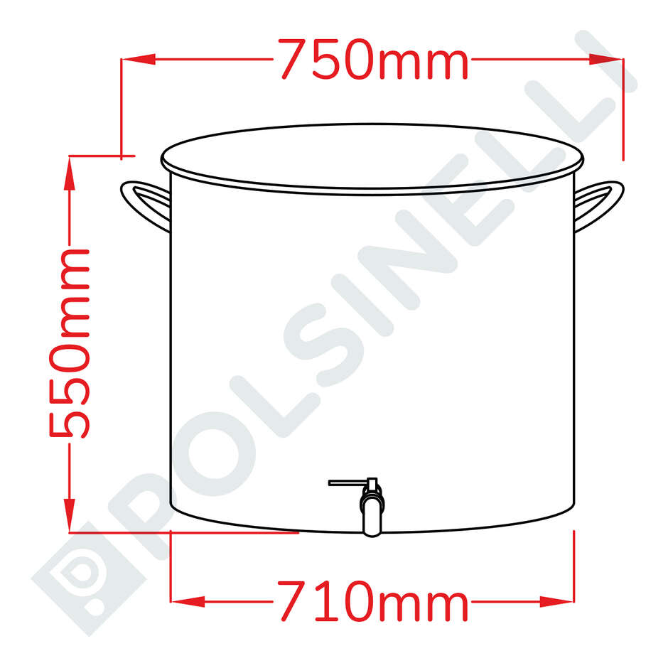 200 L stainless steel tub