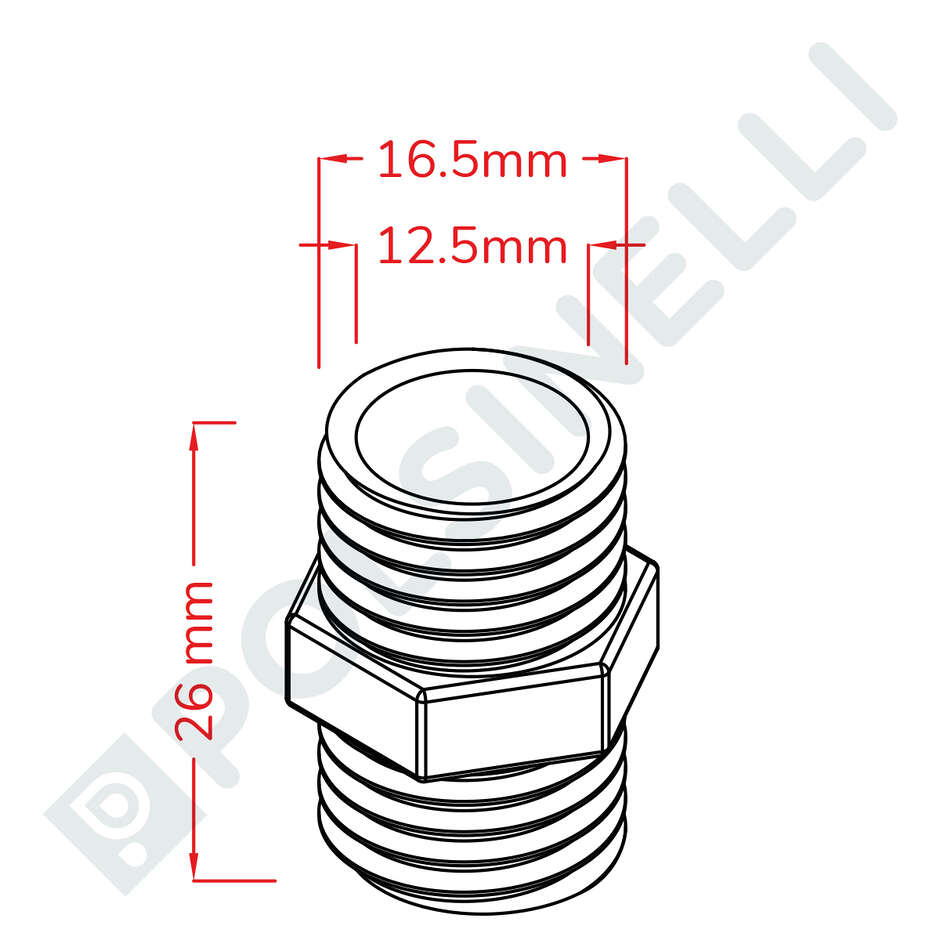 3/8" stainless steel nipple