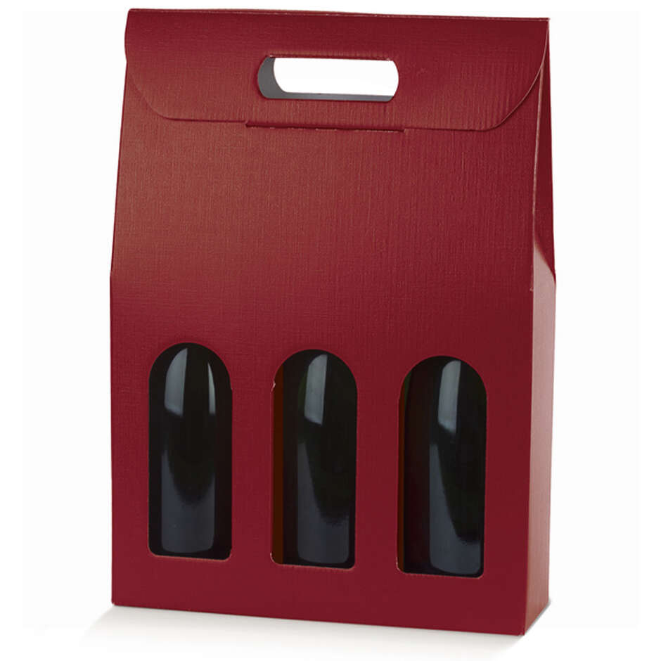 3-bottle fiber-effect Bordeaux bottle box (10 pieces)