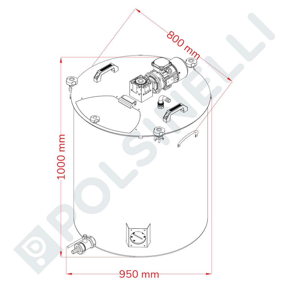 300 L motorisierter Topf