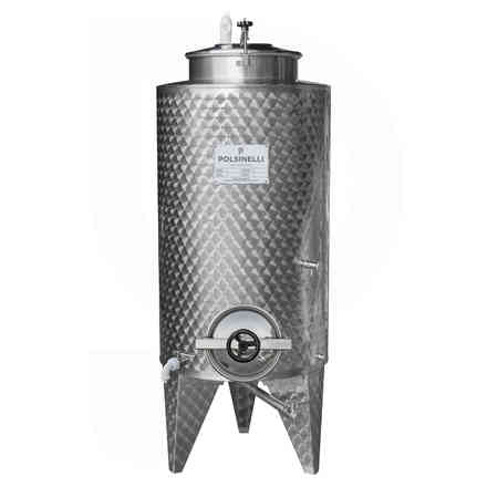 300 L Stainless Steel Storage Tank with Conical Bottom and Ø300 Manhole