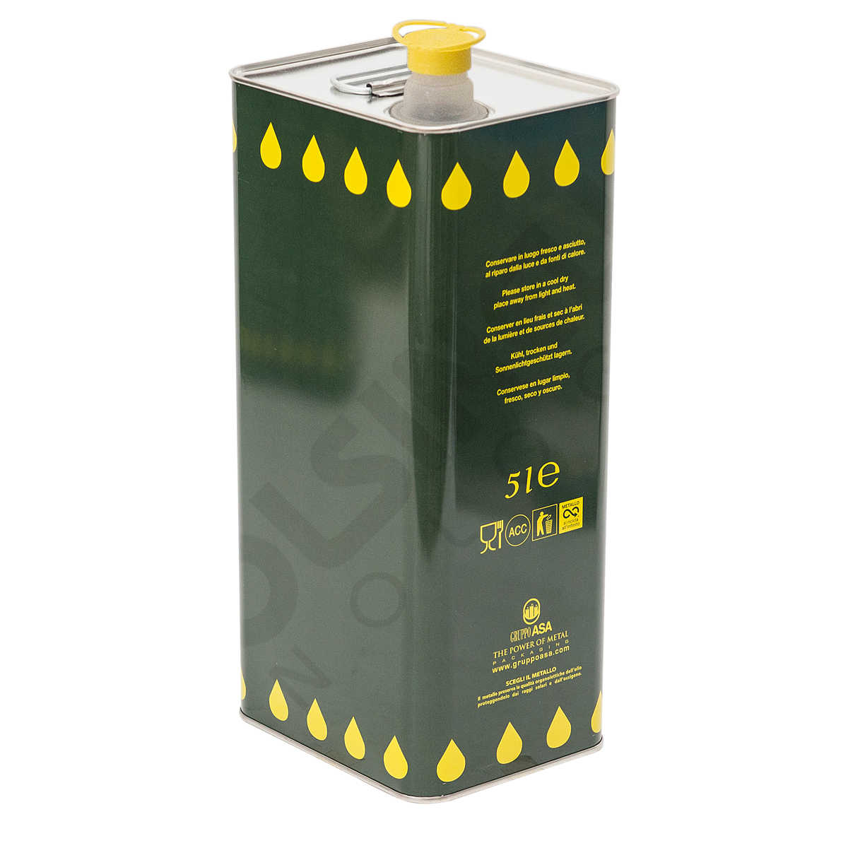 5 L olive oil tin can (12 pieces) Olive oil | Polsinelli Enologia