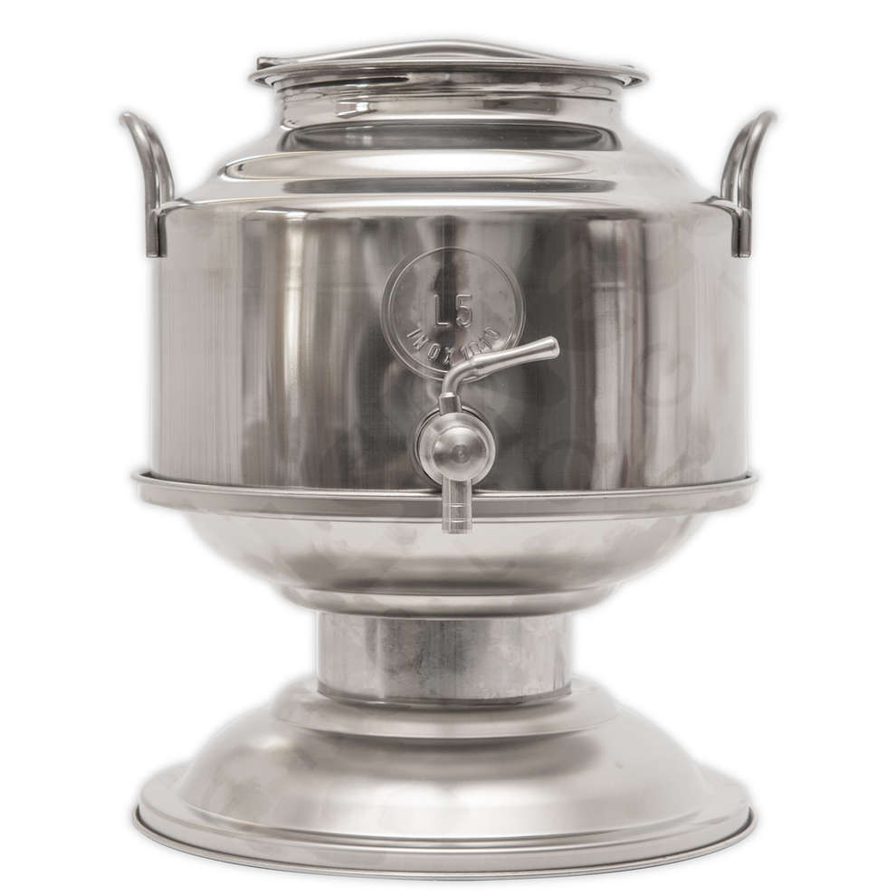 5-литровая бочка из нержавеющей стали с прикрепленным скобами дном