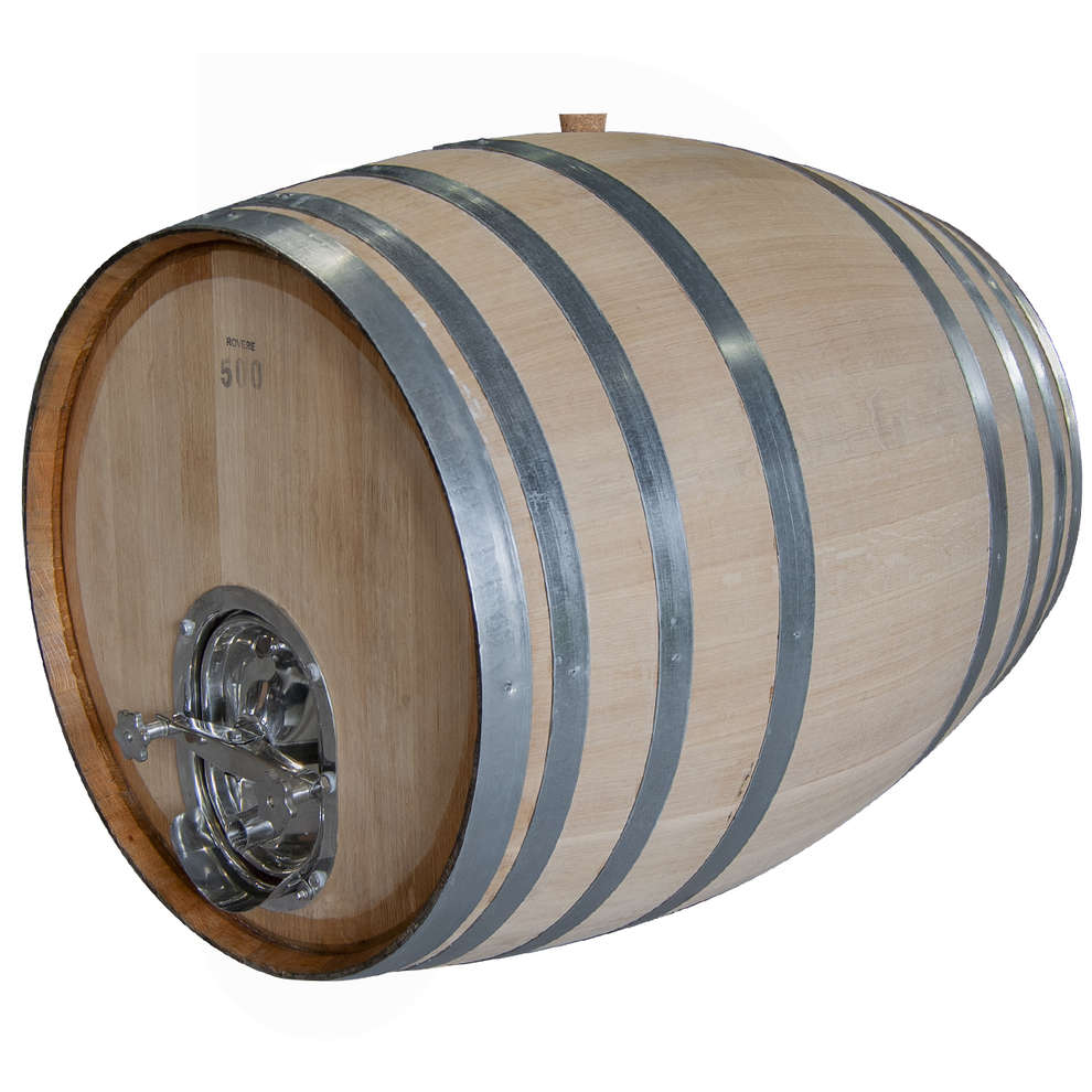 500 L regenerated Oak barrel with stainless steel manhole