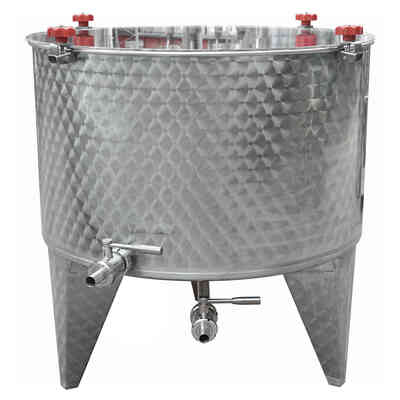 500 L Stainless steel maceration tub with 10° Conical Bottom 