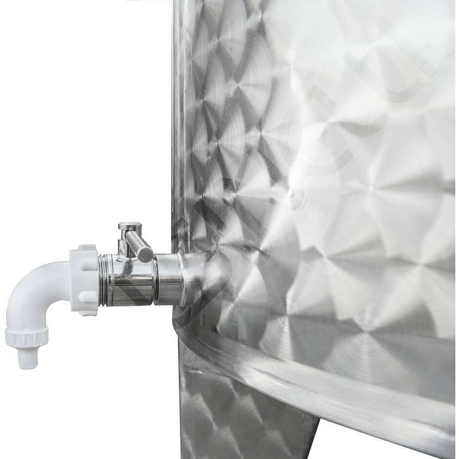 500 L Stainless Steel Storage Tank with Conical Bottom and Ø300 Manhole