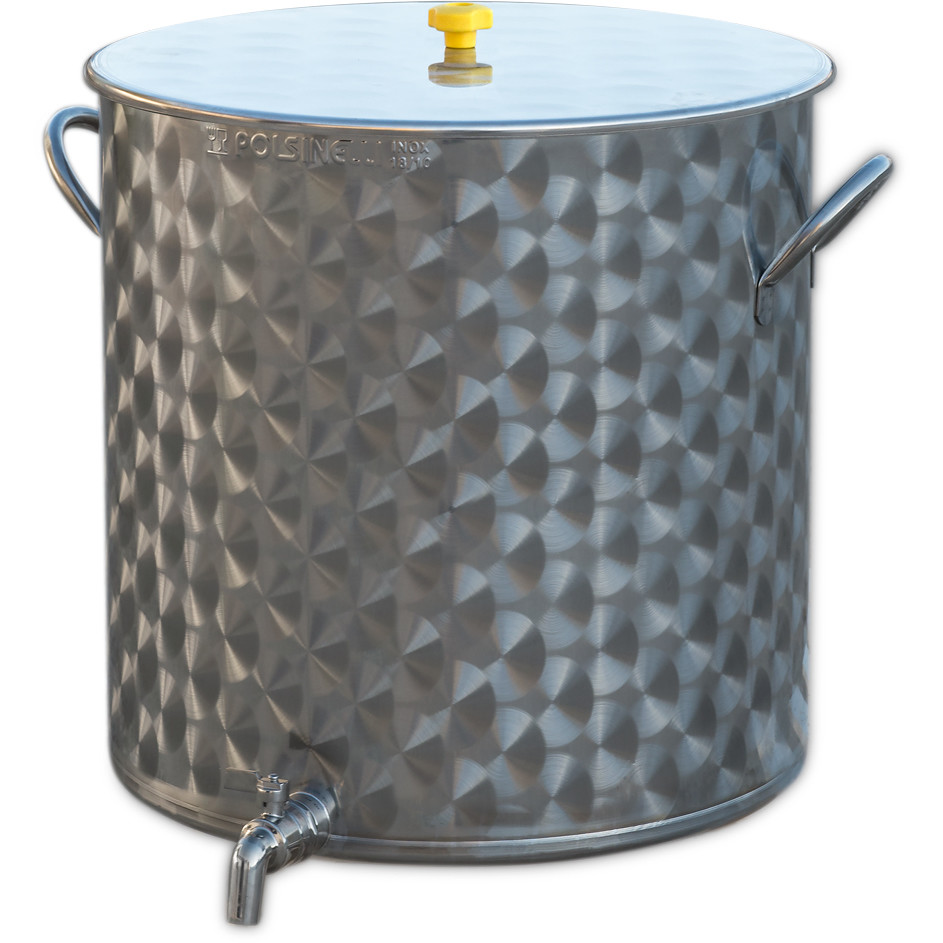 75 L Edelstahl Topf mit Hahn 