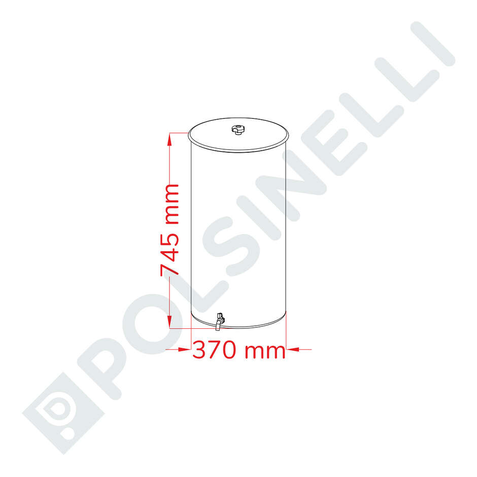 75 L stainless steel tank