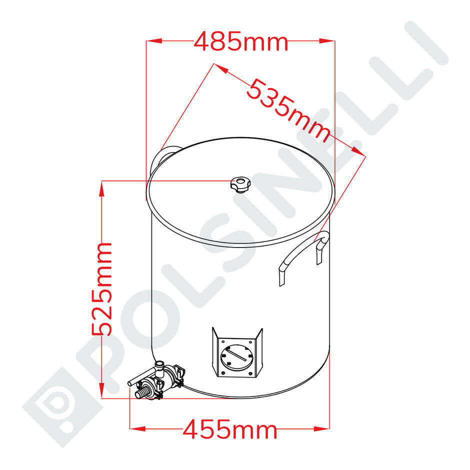 75 L Tri-Clamp stainless steel production pot