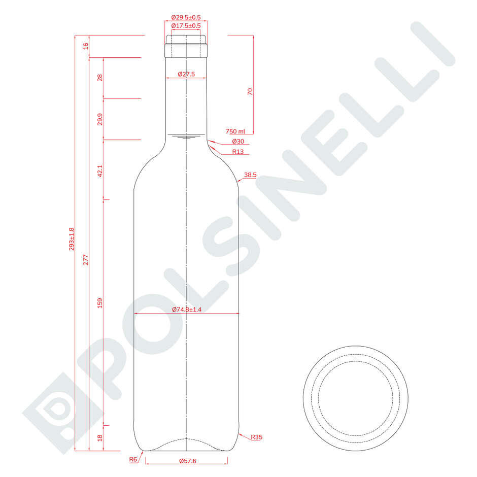 750ml Uvag Bordeaux Bottle (800 pieces)