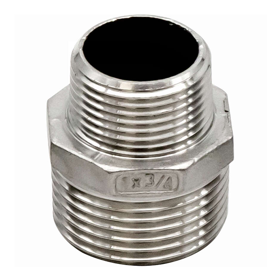 Acero pezón reducida hexagonal de 1" x 3/4" 