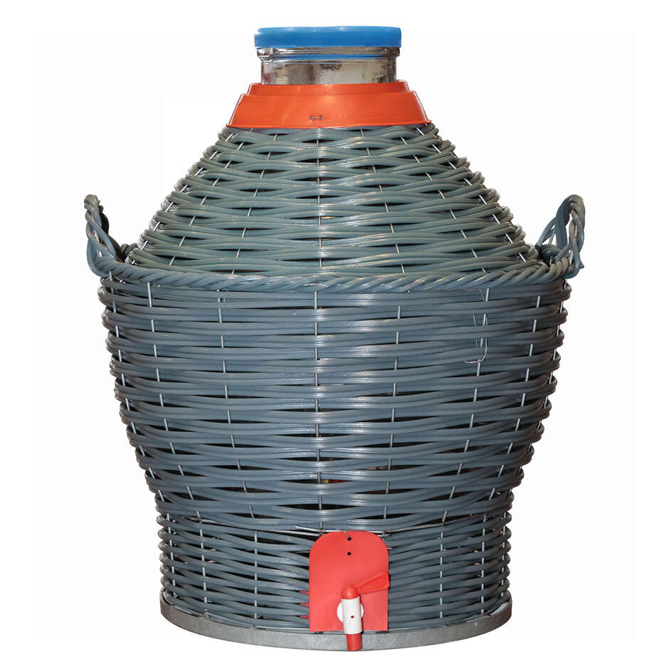 Acetiera in vetro da 34 litri con cesta e rubinetto