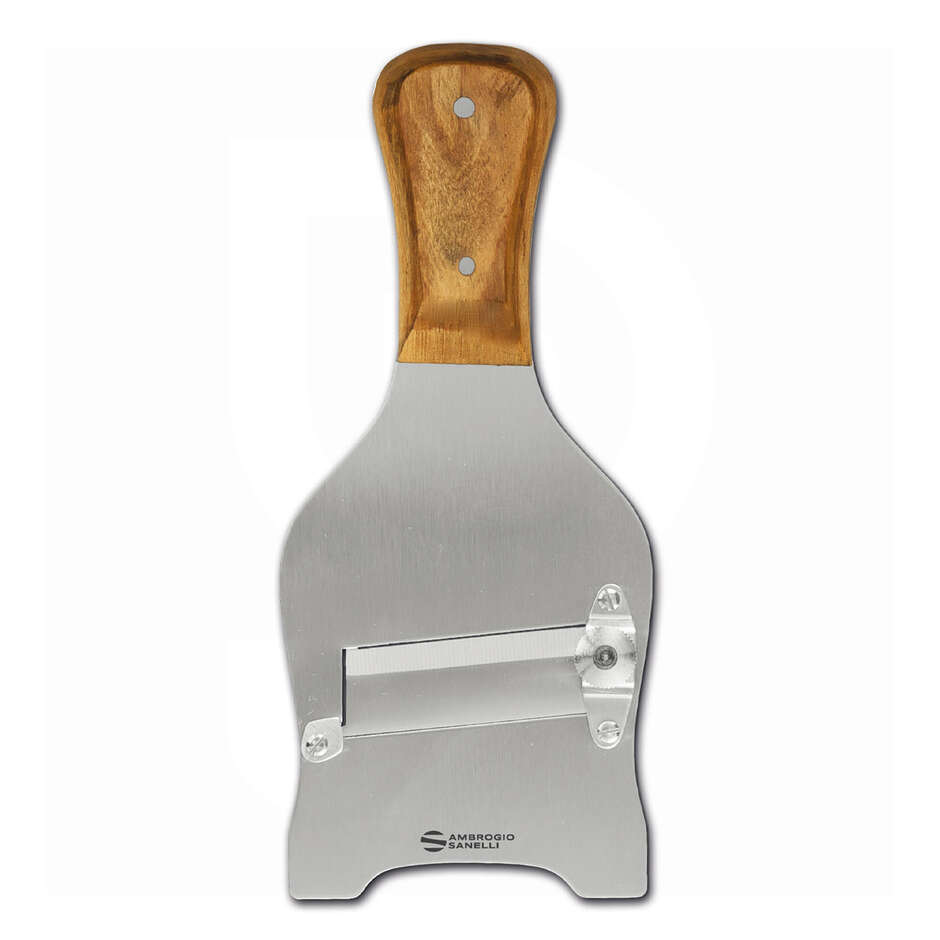 Affetta tartufi inox lama liscia con manico ulivo