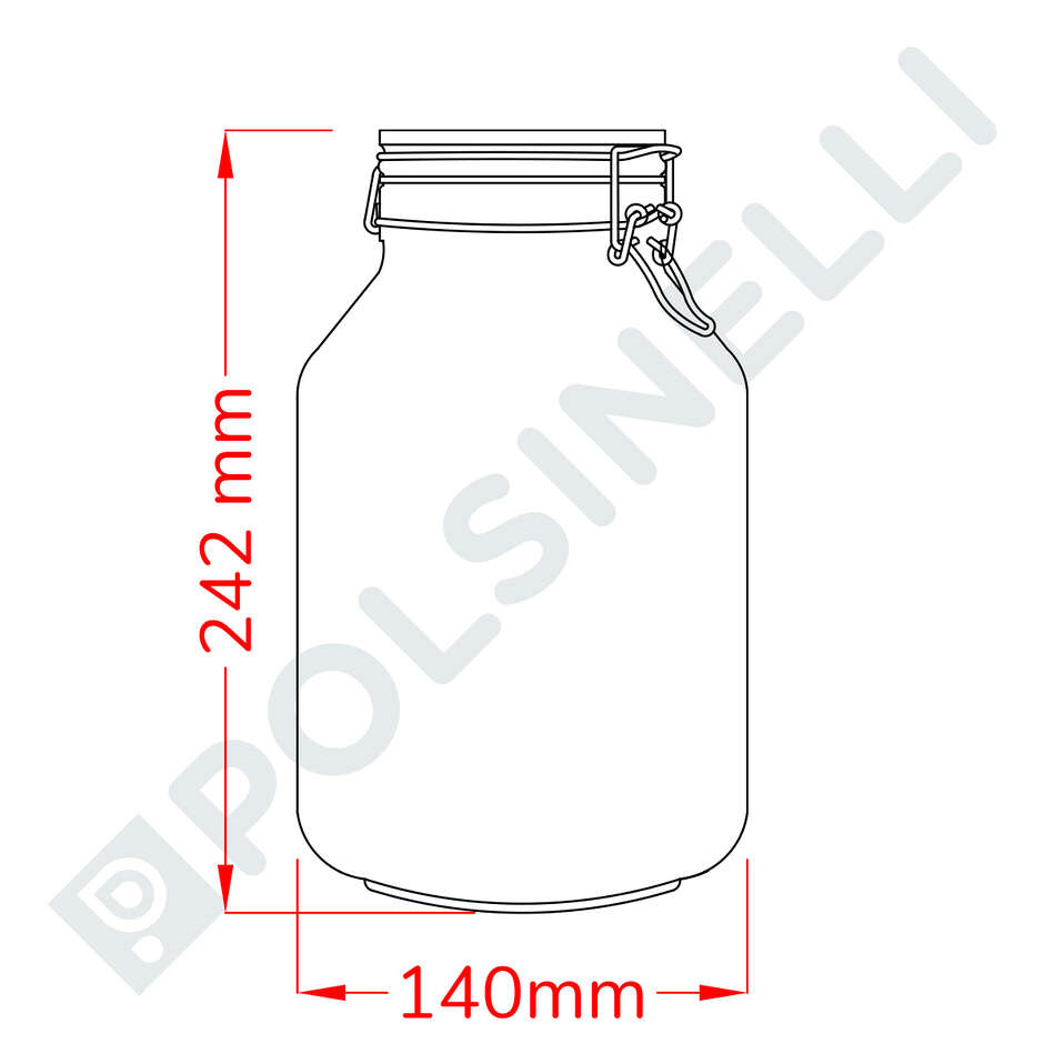 Airtight glass jar Fido 3 L (1 piece)