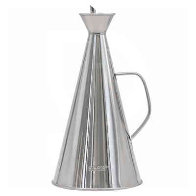 Anti-drip conical stainless steel 1 L oil jug