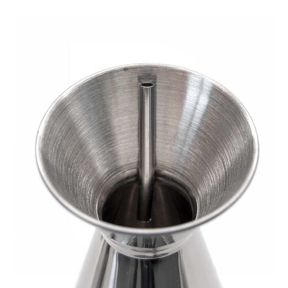 Anti-drip conical stainless steel 1 L oil jug