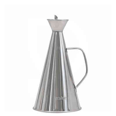 Anti-drip conical stainless steel 750 ml oil jug