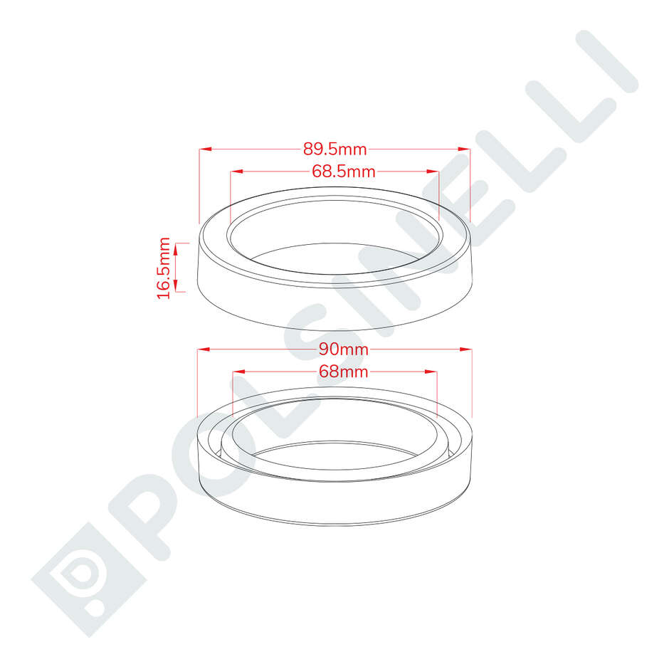 Bague en cuir 70 mm
