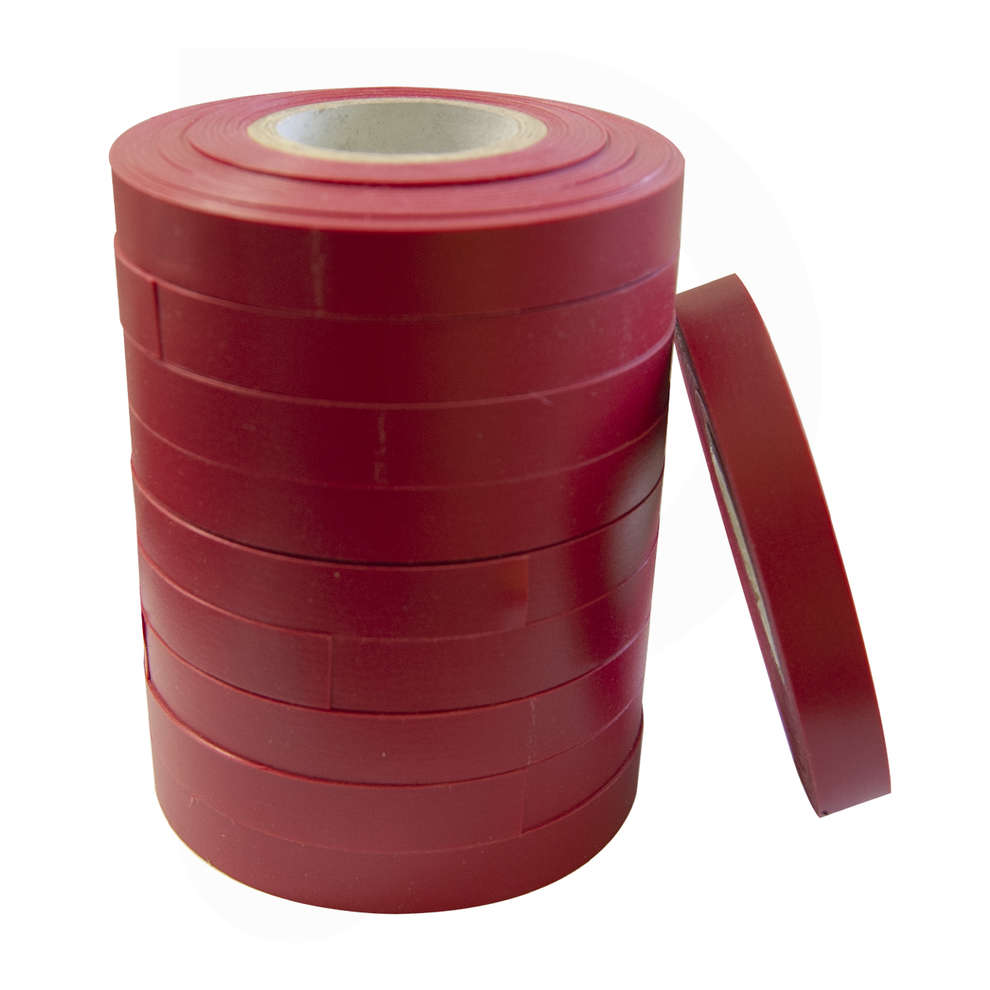 Bande pvc rouge pour machine à nouer 0,15 - 16 m (10 pz)