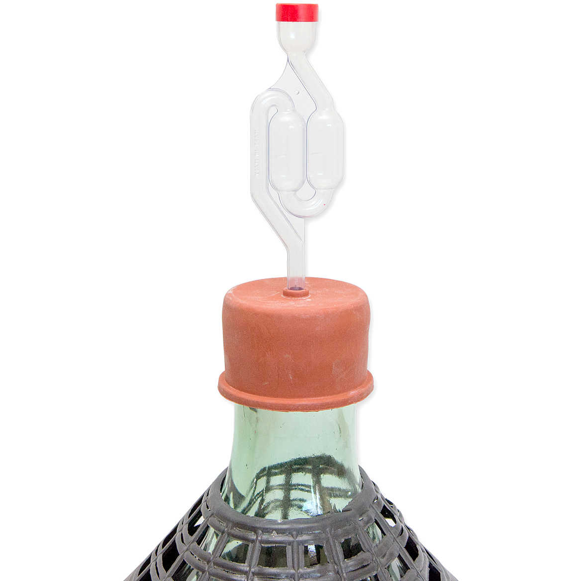 Barboteur á deux bulles avec Chapeau en caoutchouc (∅ 65 mm) Vin
