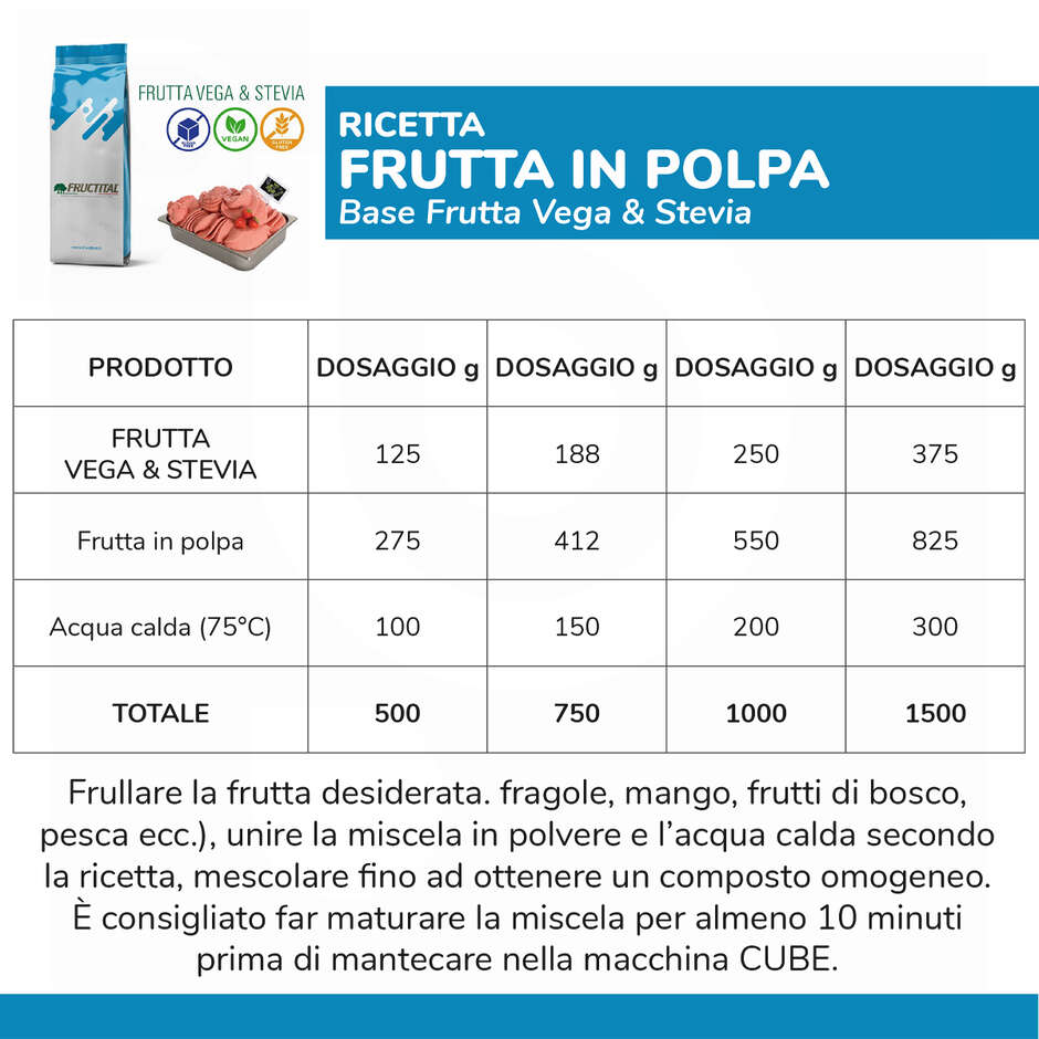 Base de crème glacée aux fruits et à la stévia (1,05 kg)