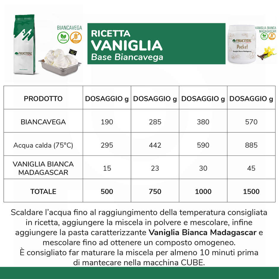Base de crème glacée BiancaVega (1,5 kg)