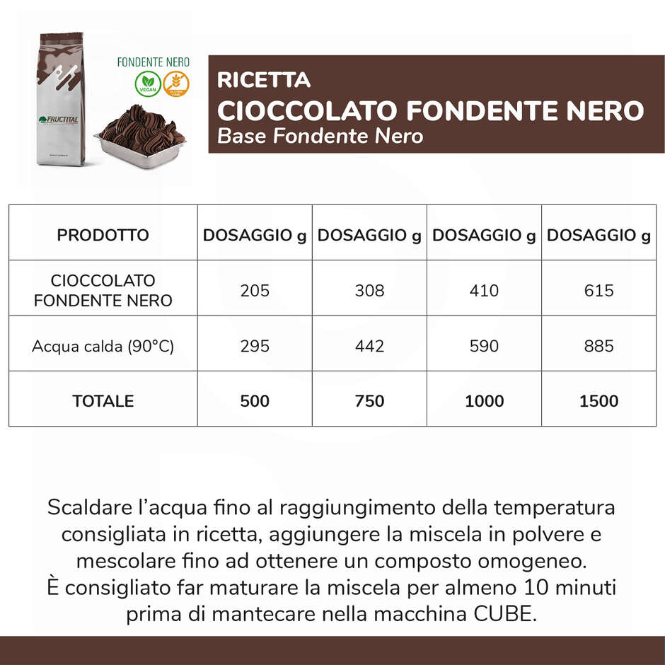Base para Helado de Chocolate Negro (1,5 Kg)