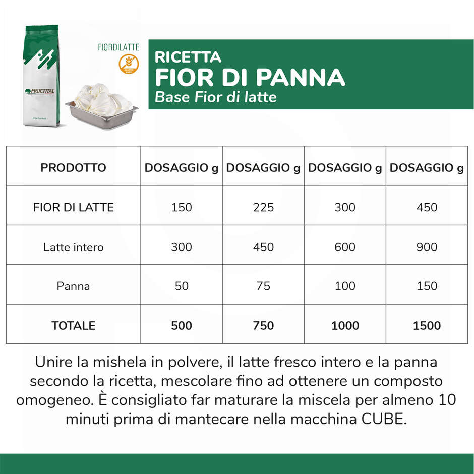 Base per gelato Fiordilatte (1,25 Kg)