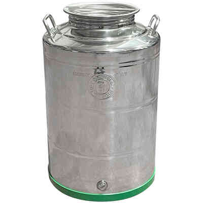 Bidón inox fondo liso 50 L