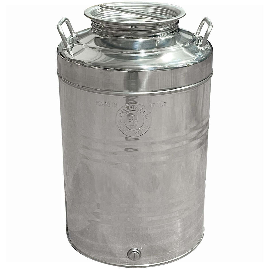 Bidón Inox con Fondo Grapado 50 L