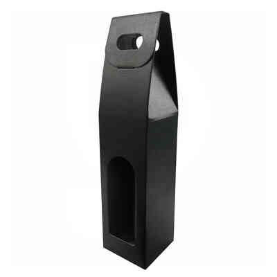 Black carry wine box for 1 bottle (50 pieces)