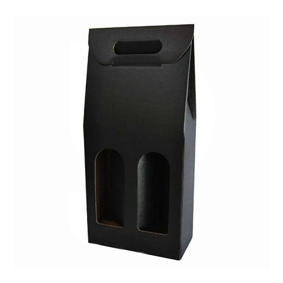 Black carry wine box for 2 bottles (10 pieces) Beer Polsinelli Enologia
