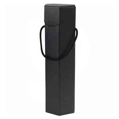 Black hexagonal  wine box with cords for 1 bottle (10 pieces)