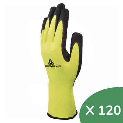 Black Latex Coated Gloves - Size 10 (XL) (120 pieces)