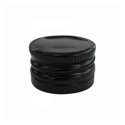 Black screw cap pre-threaded ⌀28 (100 pcs)