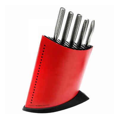 Bloque para cuchillos Global GKB-52/CR Rojo - 9 posiciones