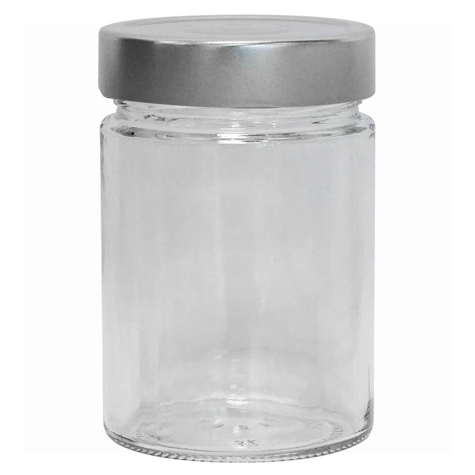 Bocal à couvercle ERGO vissé 314 mL avec haut cap argent (24 pcs)