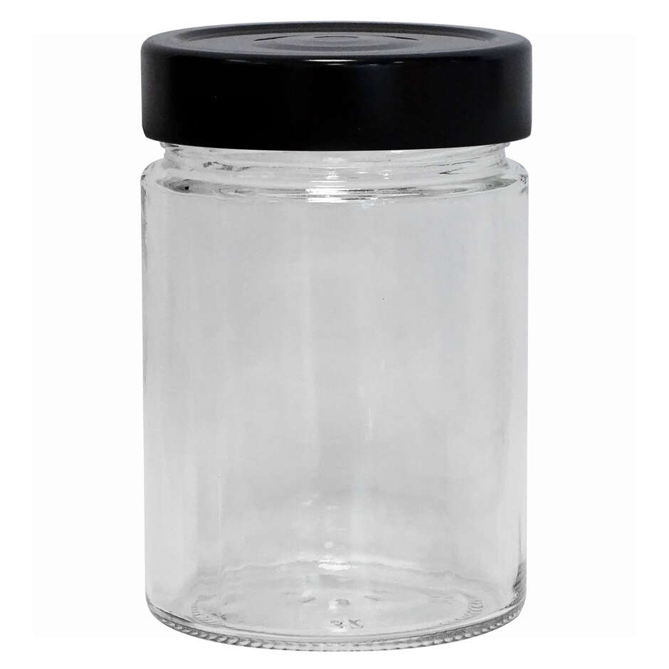 Bocal à couvercle ERGO vissé 314 mL avec haut cap noir (24 pcs)