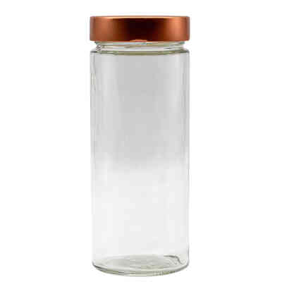 Bocal à couvercle ERGO vissé 580 mL avec haut cap flip cuivre (24 pcs)