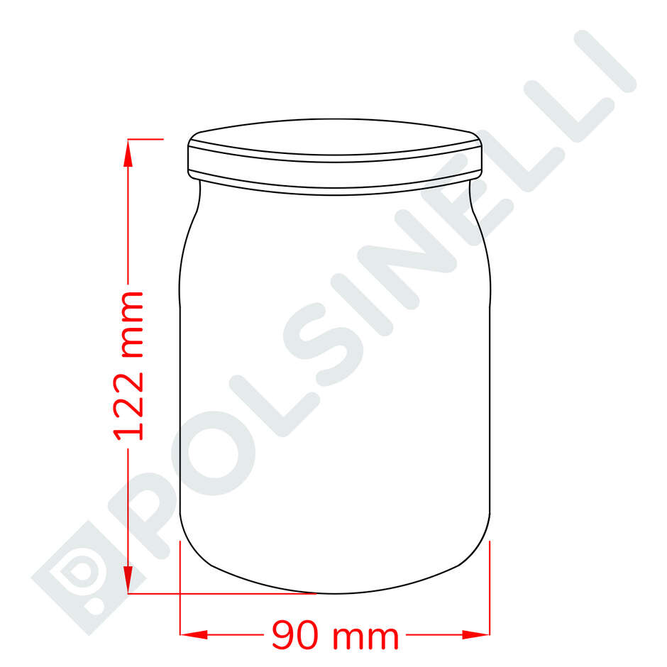 Bocal à couvercle vissé 580 mL (12 pcs)