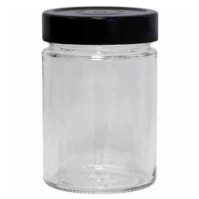 Bocal à couvercle ERGO vissé 314 mL avec haut cap noir (24 pcs)