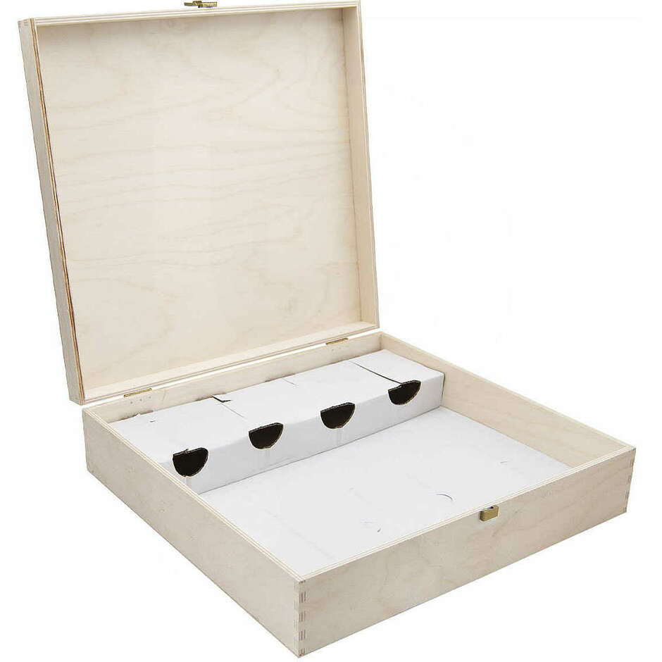 Boîte à bouteilles en bois de pin 4 places (1 pièce)